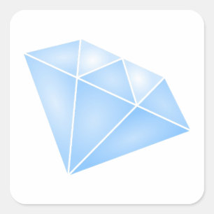 Adesivo Quadrado Carrinho de Diamante Azul brilhante