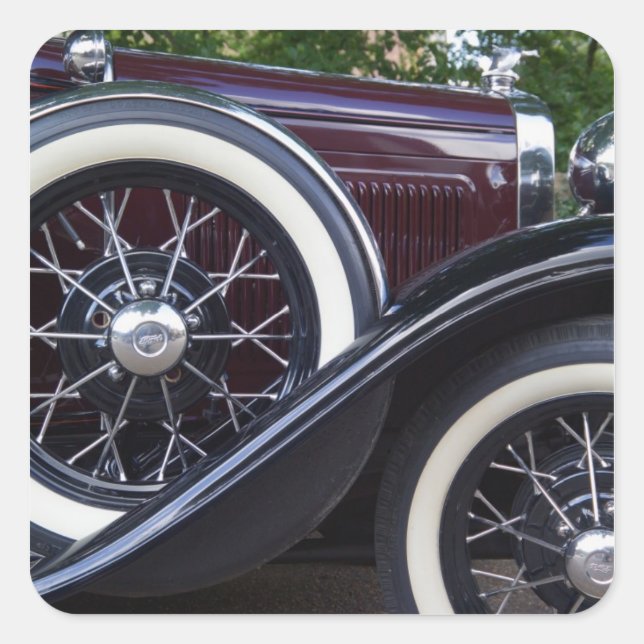 Adesivo Quadrado Carro Clássico Ford A 1930 (Frente)