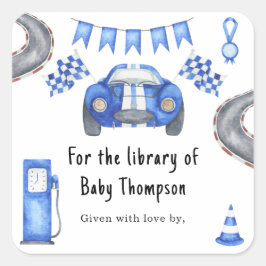 Adesivo Quadrado Carro de corrida - para a biblioteca de