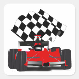 Adesivo Quadrado Carro Race Vermelho com Sinalizador Verificado