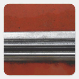 Adesivo Quadrado Carro vintage de Jardim Lixo, Tinta Velha Vermelha