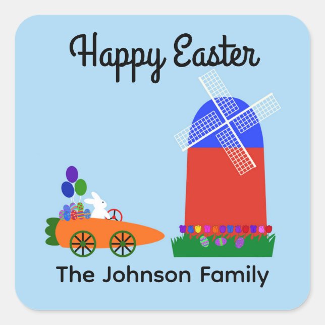 Adesivo Quadrado Carroçaria Coelhinha-Rolante #4 (Frente)