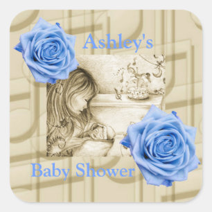 Adesivo Quadrado Carrossel Dreams Blue Rosa Music Square Stickers