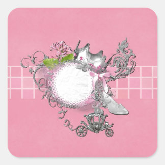 Adesivo Quadrado Carruagem de Slipper de Vidro Cinderela Adicionar