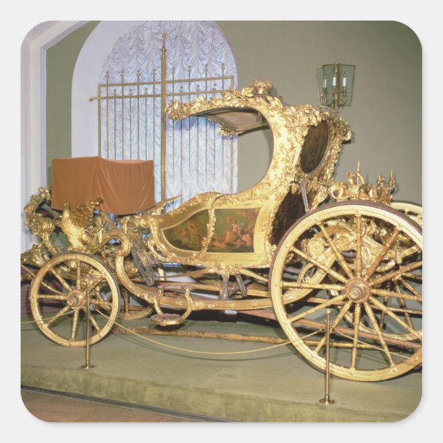 Adesivo Quadrado Carruagem Gondola da Imperatriz Catherine II (Frente)