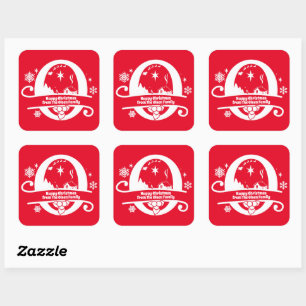 Adesivo Quadrado Carta O Monograma Nome da Família Inicial Saudaç