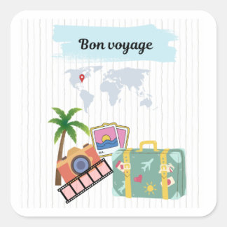 Adesivo Quadrado Cartão de Boa Viagem,