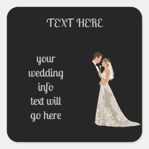 Adesivo Quadrado Cartão de data de salva plana