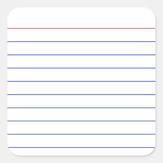 Adesivo Quadrado Cartão de Índice (Frente)