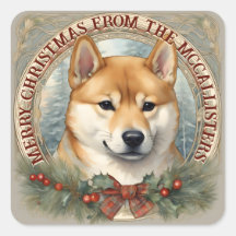 Cartão de Natal Personalizado do Cachorro Shiba In