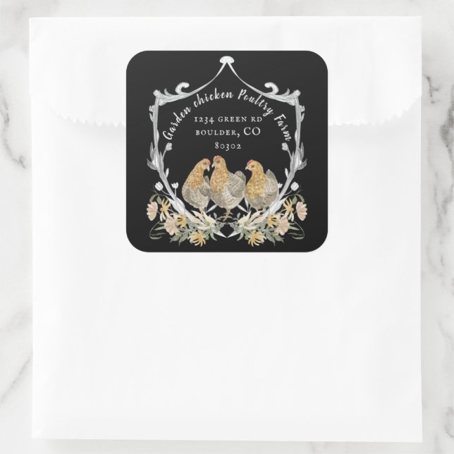 Adesivo Quadrado cartão de visita sq da crista de aquarela russa (Bolsa)