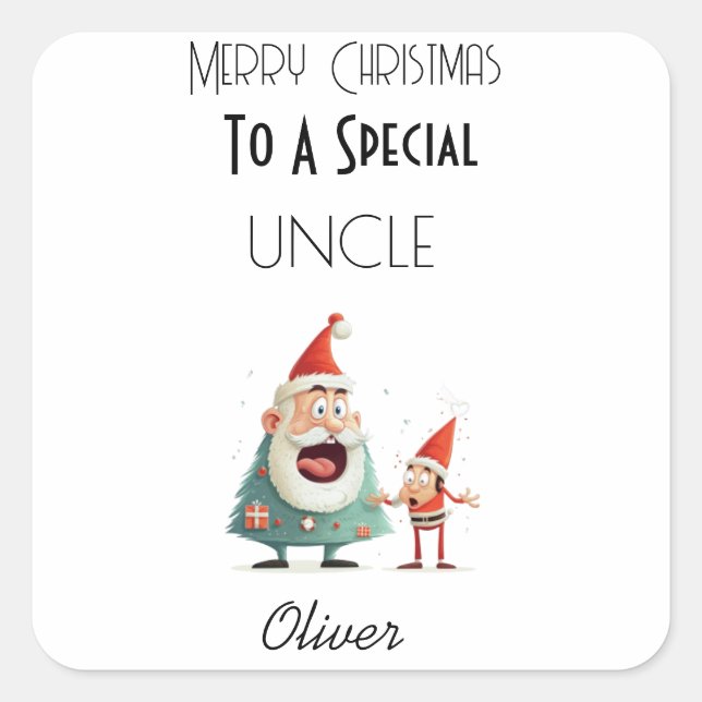 Adesivo Quadrado Cartão Personalizado Para Um Amado (Frente)