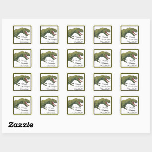 Adesivo Quadrado Cartão-postal do Dinossaur Hanukkah T-Rex