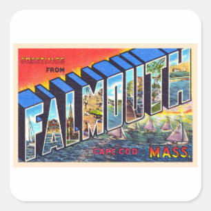 Adesivo Quadrado Cartão postal Falmouth Cape Cod Massachusetts Vin