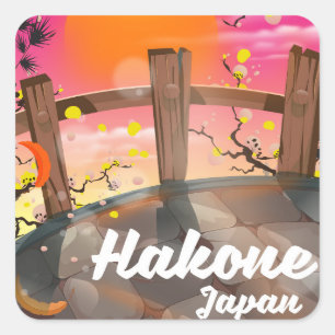 Adesivo Quadrado Cartaz da flor de Hakone japão