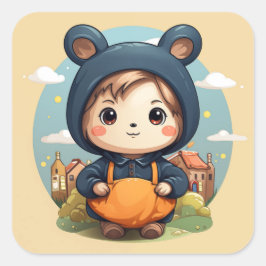 Adesivo Quadrado Cartaz de bebê bonito