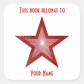 Adesivo Quadrado Cartaz de estante Red Star branco