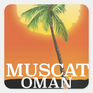 Adesivo Quadrado cartaz de férias Muscat Oman