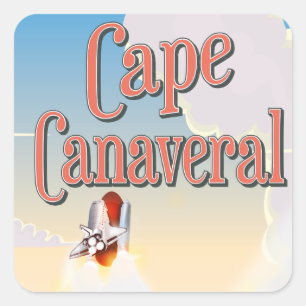 Adesivo Quadrado cartaz de viagem cabo canaveral