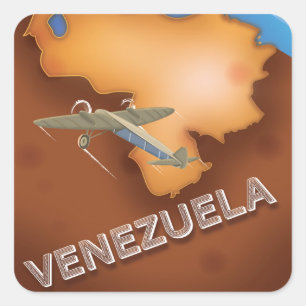 Adesivo Quadrado cartaz de viagem vintage da venezuela