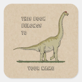 Adesivo Quadrado Cartaz do Dinossauro Jurássico Brachiosaurus
