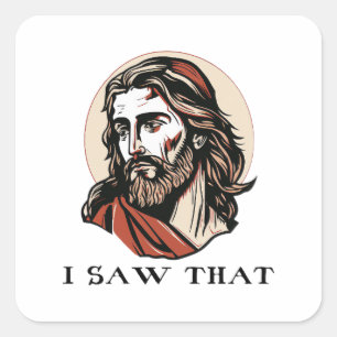 Adesivo Quadrado Cartaz do retrato de Jesus - Eu vi esse dom religi