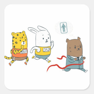Adesivo Quadrado Cartaz engraçado da Marathon