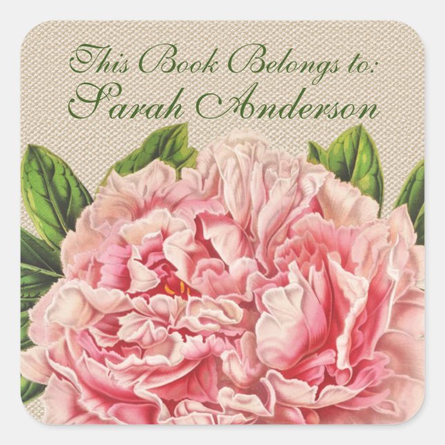 Adesivo Quadrado Cartazes Antiguos Este Livro Pertence A (Frente)