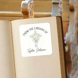 Adesivo Quadrado Cartazes de livros, livraria floral