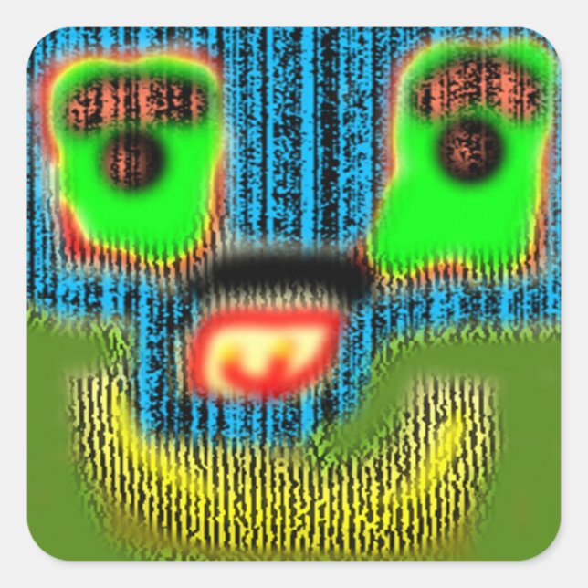 Adesivo Quadrado Cartazes de rosto 8 (Frente)