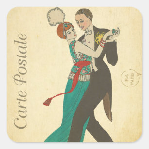 Adesivo Quadrado Carte Postale Sticker