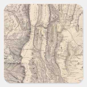 Adesivo Quadrado Carte, províncias de La Rioja San Juan