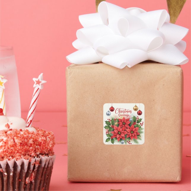 Adesivo Quadrado Cartões de natal, Festivos (Festa)