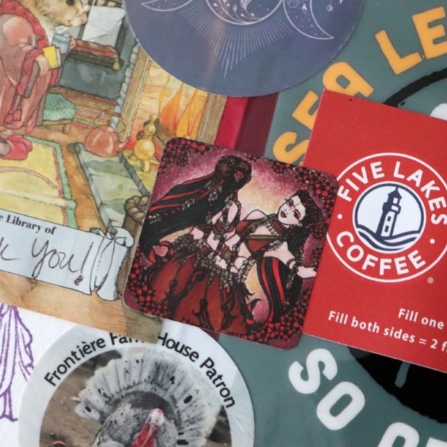 Adesivo Quadrado Cartões postais Gemini Bellydancer (Criador carregado)