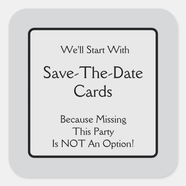 Adesivo Quadrado Cartões salve a data (Frente)