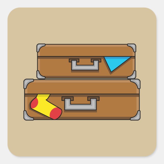 Adesivo Quadrado Cartografia Bagagem (Frente)