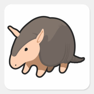 Adesivo Quadrado Cartoon Armadillo