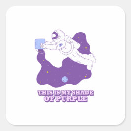Adesivo Quadrado Cartoon de Astronauta | Decoração de Poster Espaci