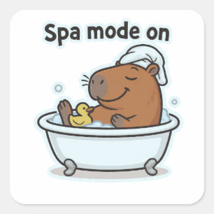 Adesivo Quadrado Cartoon de Capivara Relaxante Meme 