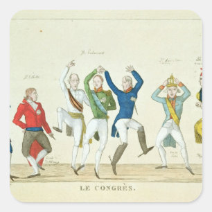 Adesivo Quadrado Cartoon satírico que mostra a chave