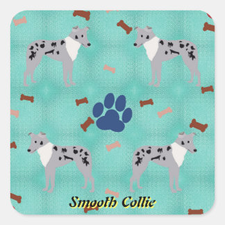 Adesivo Quadrado Cartoon Smooth Collie