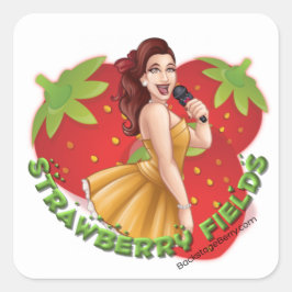Adesivo Quadrado Cartoon Sticker Strawberry Fields