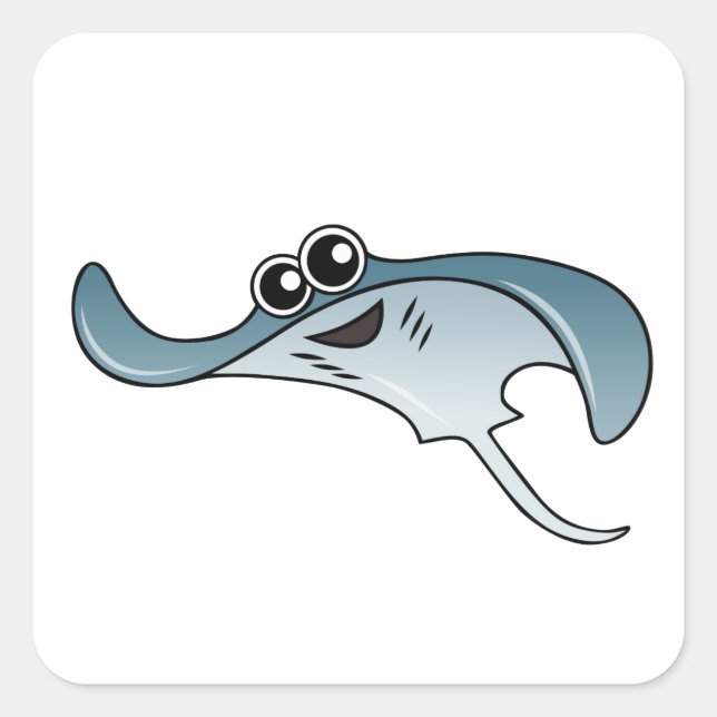Adesivo Quadrado Cartoon Stingray (Frente)