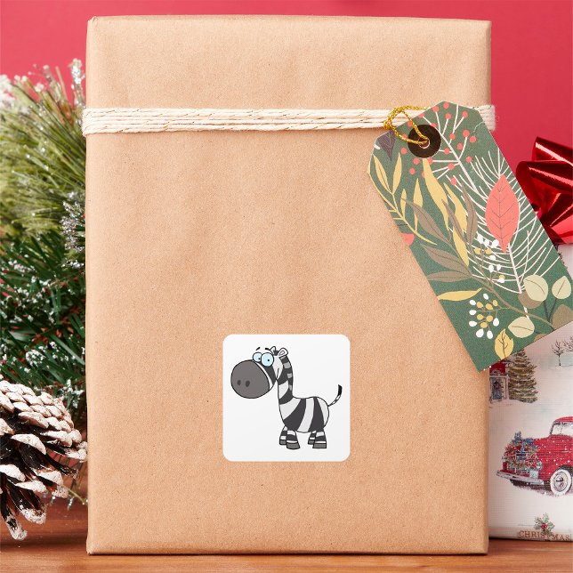 Adesivo Quadrado Cartoon Zebra (Criador carregado)