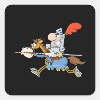 Adesivo Quadrado Cartoons de cavalo engraçados