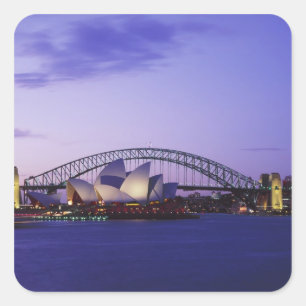 Adesivo Quadrado Casa da Ópera de Sydney e Porto, Nova Gales 2