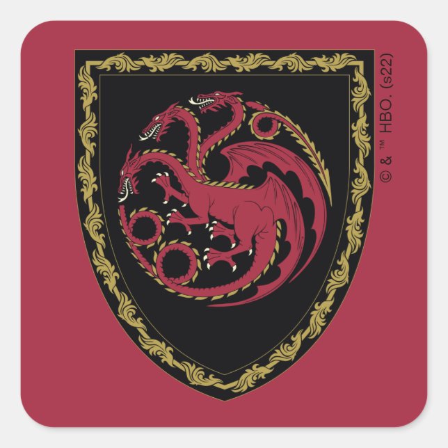 Adesivo Quadrado CASA DO DRAGÃO | House Targaryen Crest (Frente)