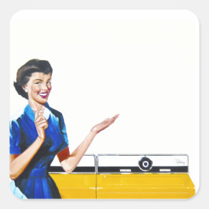 Adesivo Quadrado Casa e nova mulher