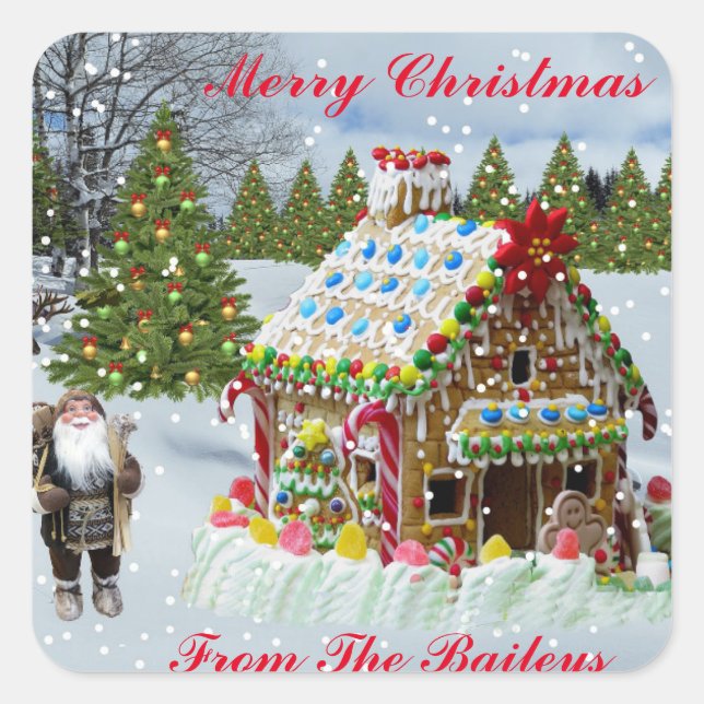 ADESIVO QUADRADO CASA GINGERBREAD  (Frente)