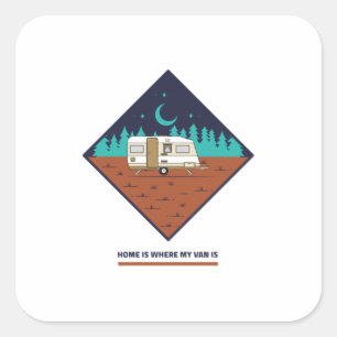 Adesivo Quadrado Casa Onde Minha Van Está
